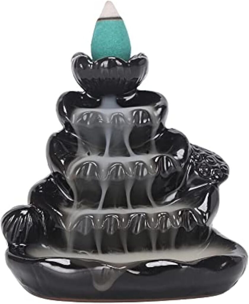 Handmade Backflow Incense Holder, Incense Burner Ornament, Ceramics Waterfall Incense Seat, Zen Decor