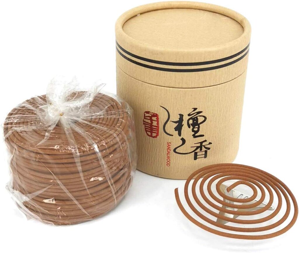 Sandalwood Coils Incense Natural 48 Pieces for Incense Holder Burner Home Decor Indoor Aroma 4 Hours