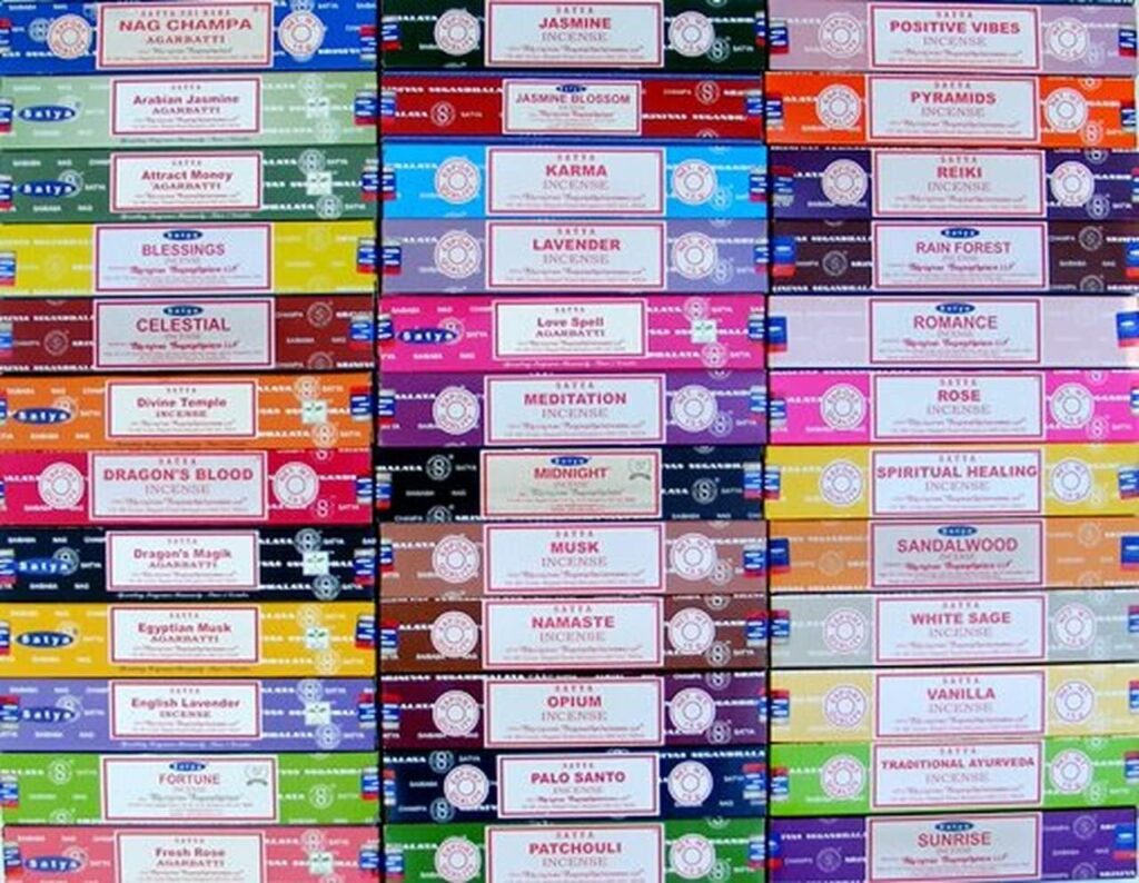 Satya Premium Mix Assorted Incense Sticks Set of 12 Pack | for Meditation, Aromatherapy, Healing, Yoga, Positivity and Relaxation | 180 Sticks (12Packs X 15Sticks) Brand: Giftbrit